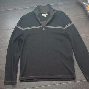 Banana Republic Black and Gray Zip-Up Sweater